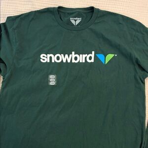Men's Long Sleeve Tee NWOT Forest Green Snowbird 100% Cotton XL
